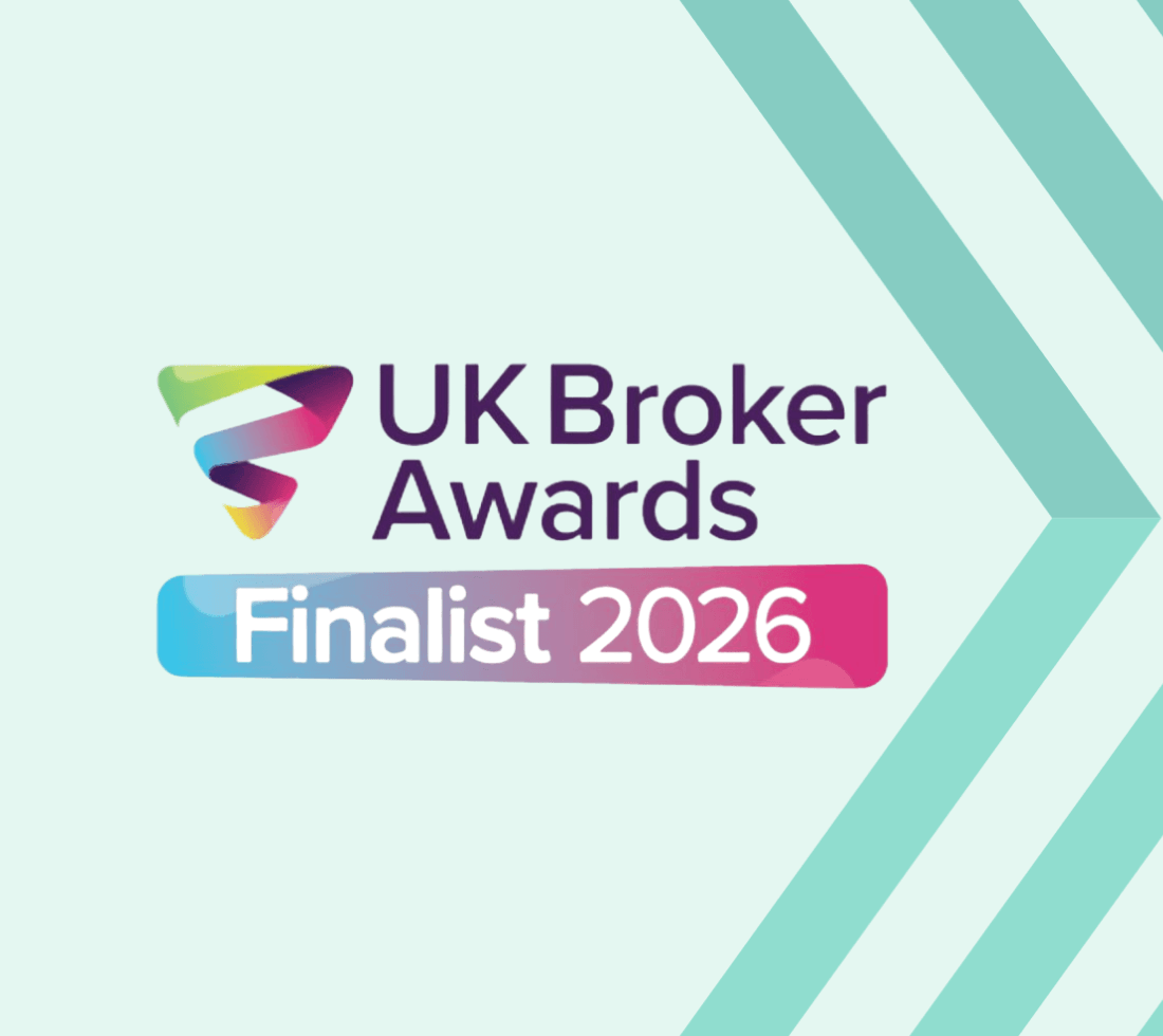 UK Broker Awards 2026 finalist logo with Kingsbridge brand graphic
